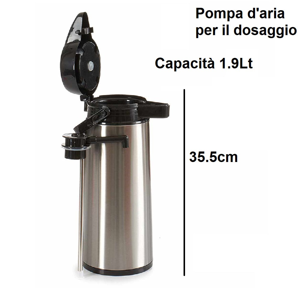 Thermos Grande con rubinetto Capacità  1.9LT Acciaio Inox Plastica 13x17 H35.5cm