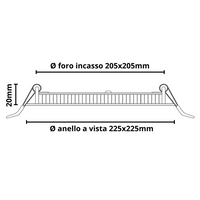 Pannello led incasso 20.5cm 18w slim quadro alimentatore incluso 4500k pezzi 3