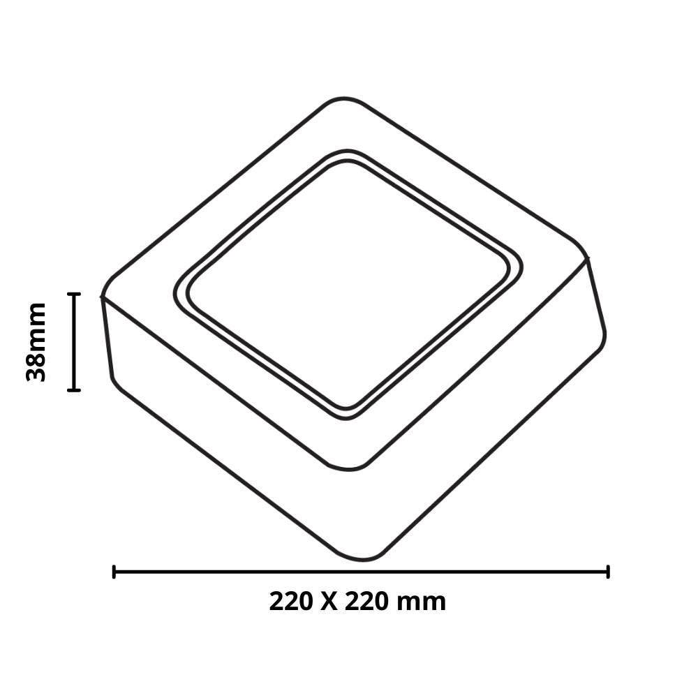 Plafoniera led soffitto 18watt slim quadra alimentatore incluso 4500k pezzi 3