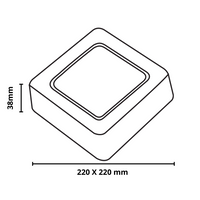 Plafoniera led soffitto 18watt slim quadra alimentatore incluso 4500k pezzi 3