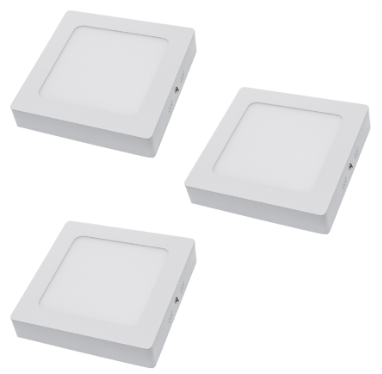 Plafoniera led soffitto 18watt slim quadra alimentatore incluso 4500k pezzi 3