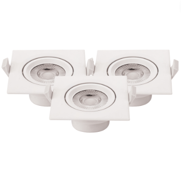 Faretto led incasso orientabile quadro soffitto 5w driver incluso 4500k pezzi 3