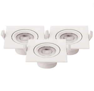 Faretto led incasso orientabile quadro soffitto 7w driver incluso 4500k pezzi 3