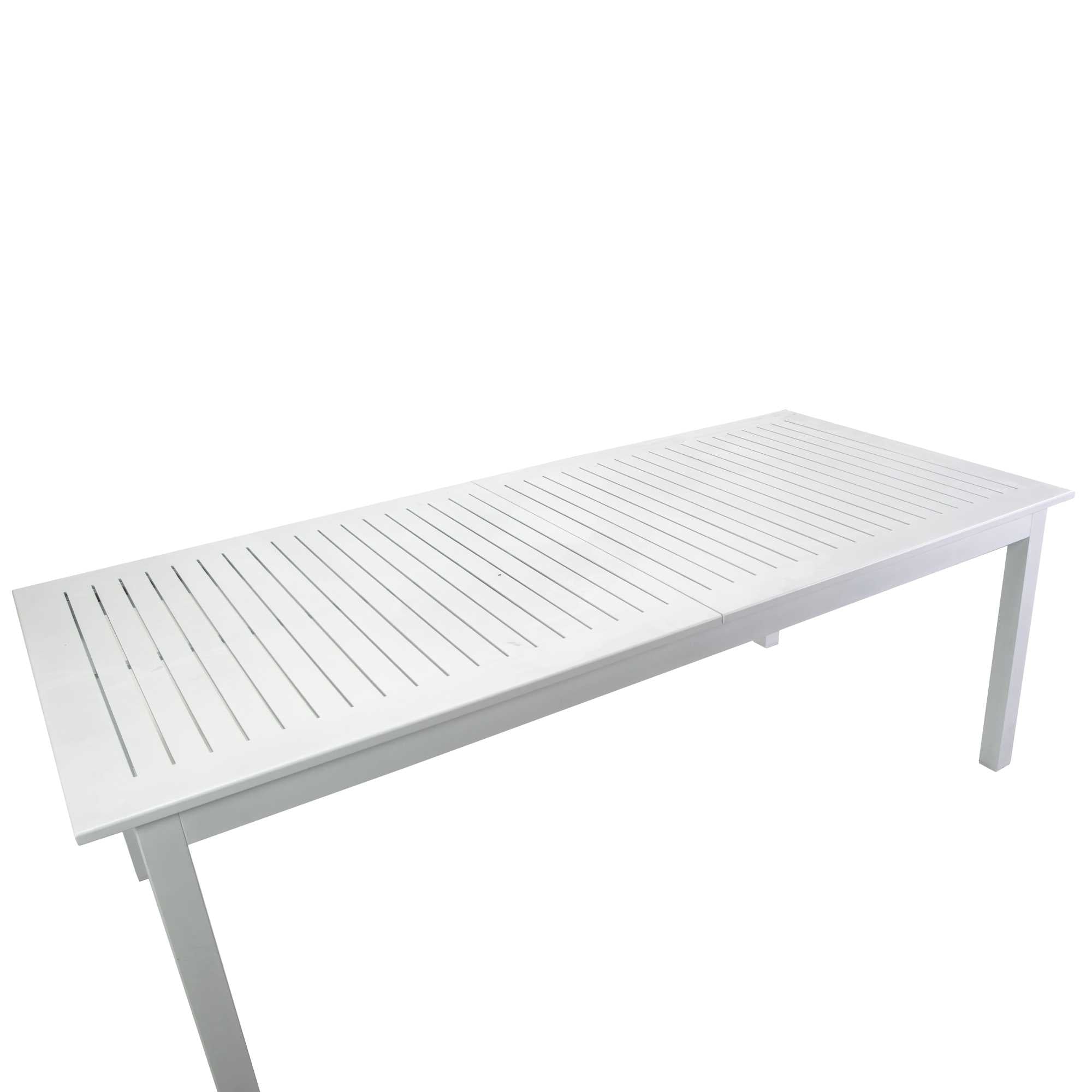 Tavolo Allungabile da Giardino 150/210x89xh75 cm in Alluminio Monterey Bianco