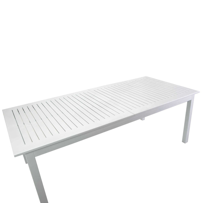 Tavolo Allungabile da Giardino 220/280x100xh75 cm in Alluminio Monterey Bianco