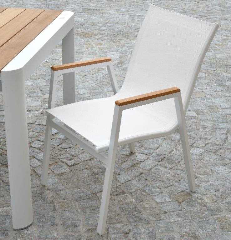 Sedia da Giardino 53x65xh87 cm in Alluminio Idaho Plus Bianco