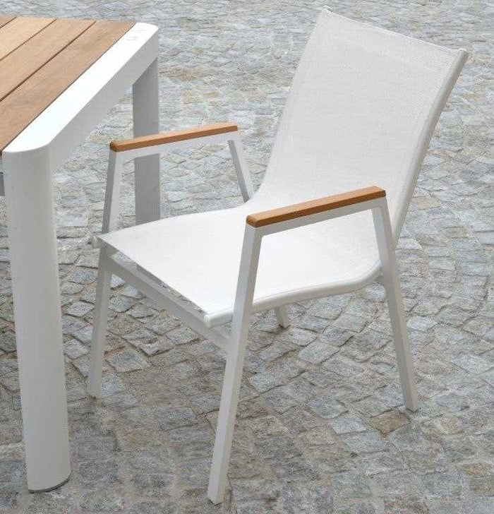 Sedia da Giardino 53x65xh87 cm in Alluminio Idaho Plus Bianco