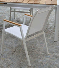 Sedia da Giardino 53x65xh87 cm in Alluminio Idaho Plus Bianco