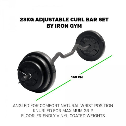 Iron Gym Set Bilanciere Barra Ondulata 23 kg IRG033