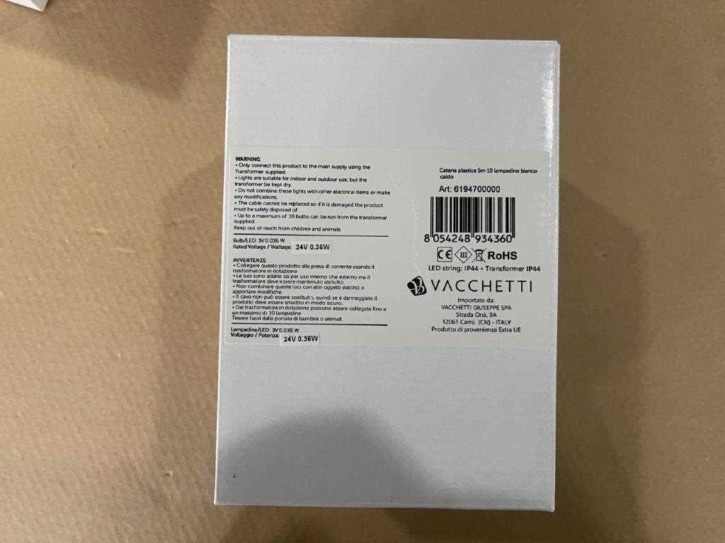 Catena plastica 5m 10 lampadine bianco caldo