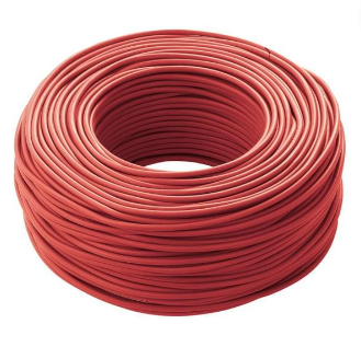 Cavo elettrico cordina unifilare fs17 sezione 6mmq rosso 25 metri