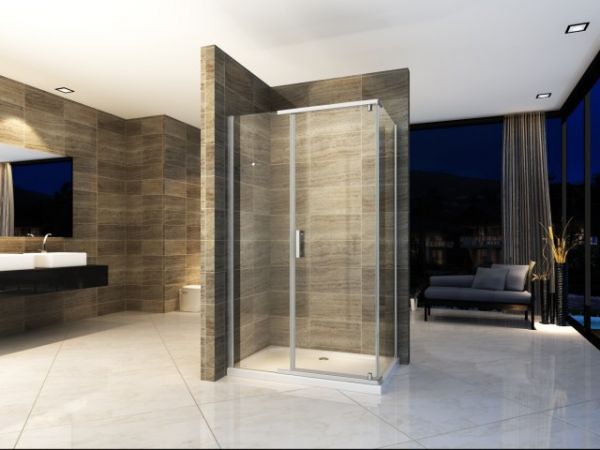 Box doccia in Cristallo 8 mm frameless due lati apertura battente interno ed esterno - Misura: 70 x 130 x195h