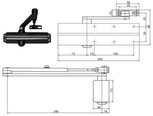 CHIUDIPORTA ASSA ABLOY DC120 NERO S/FERMO