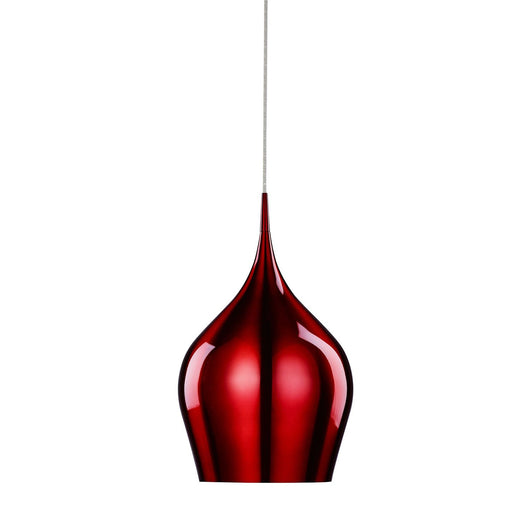 Sospensione Contemporanea Vibrante Alluminio Rosso 1 Luce E27