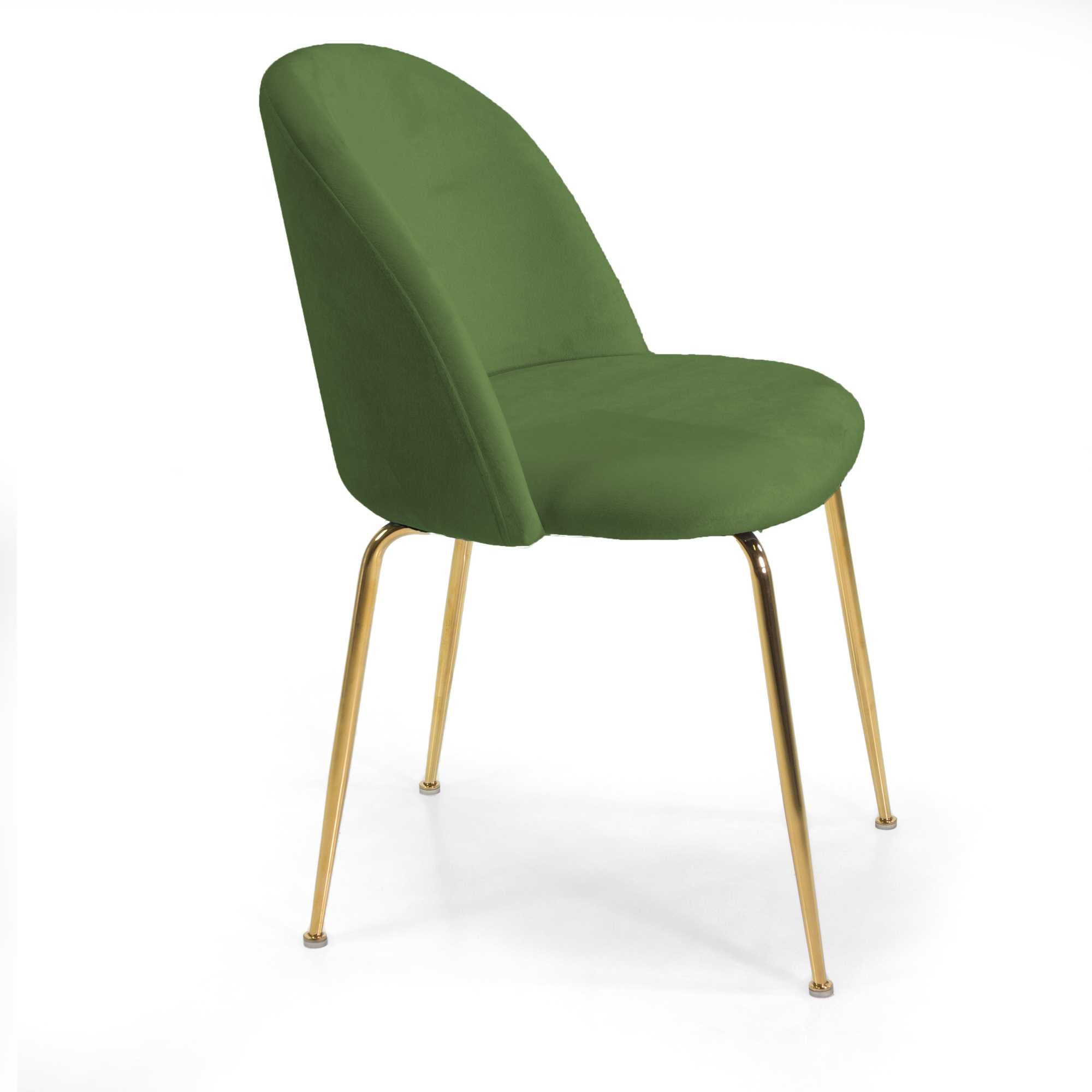 Sedia Sammi 50x57xh47/77,5 cm in Tessuto Velluto Verde/Oro