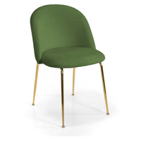 Sedia Sammi 50x57xh47/77,5 cm in Tessuto Velluto Verde/Oro