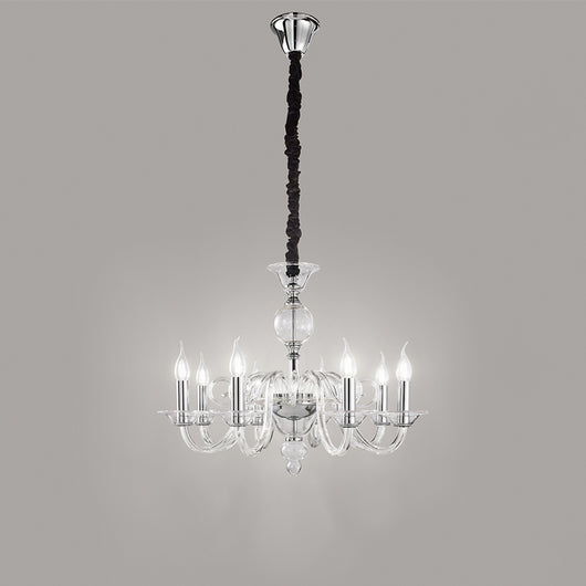 Lampadario Contemporaneo Metallo Bougie Trasparente 6 Luci E14 Piccolo