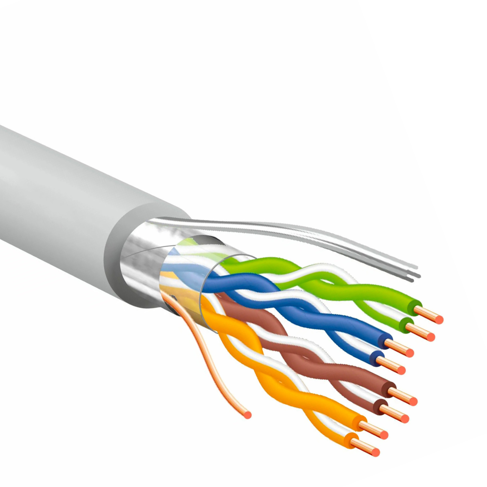 Cavo rete lan cat 6 schermato f/utp metri 25 sezione 24awg 4 coppie twistate