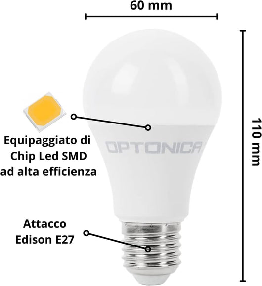 Optonica lampadina led risparmio energetico 18w attacco e27 5 pezzi