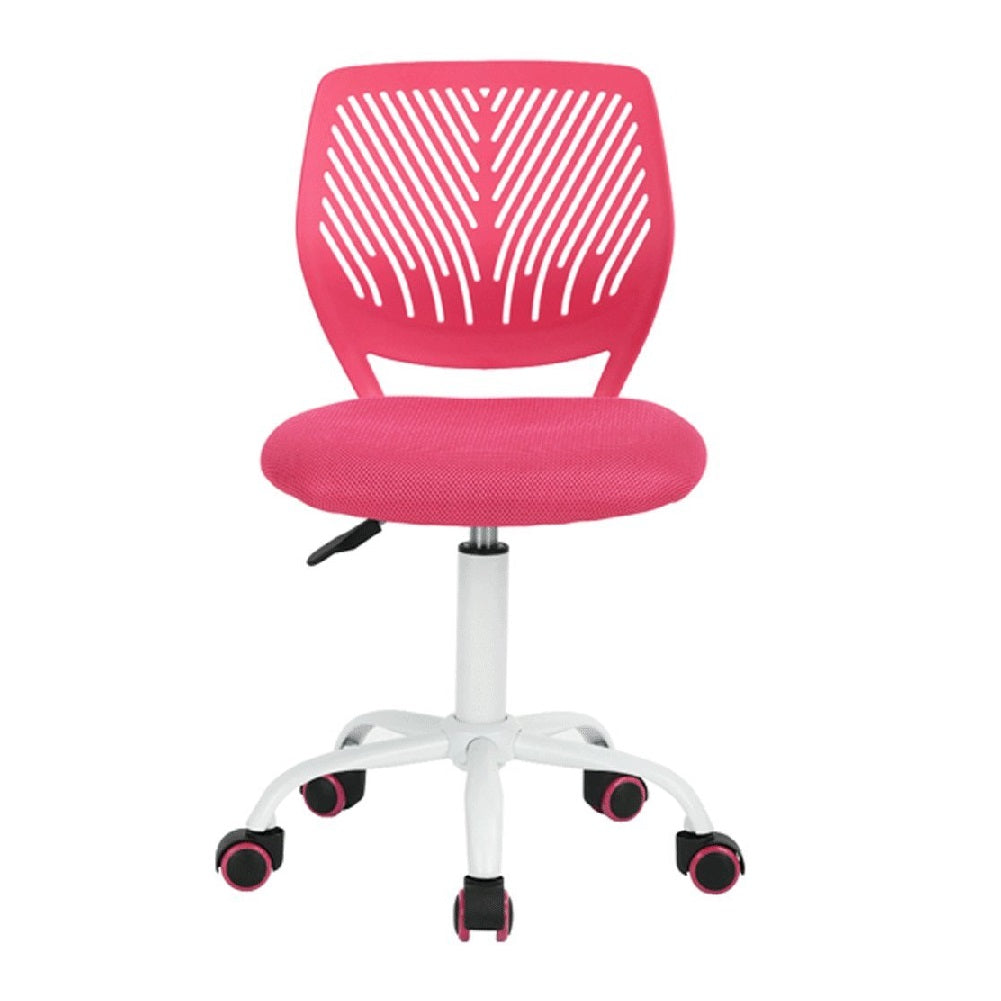 Sedia da Scrivania Cameretta Altezza Regolabile Ergonomica Base Bianca Rosa