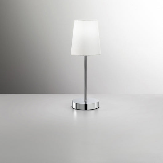 Lumetto Contemporaneo Adam Cromo Paralume Bianco 1 Luce E14