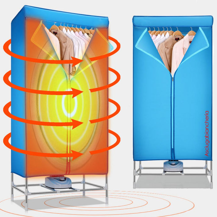 Asciugabiancheria Elettrico ad Aria Calda Cabina Armadio Portatile Asciugone 832