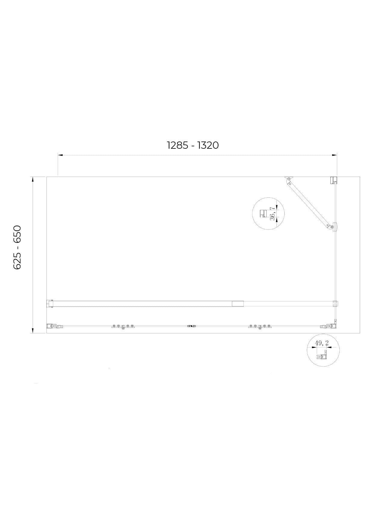 Box cabina doccia con ingresso libero apertura a libro pieghevole e lastra fissa reversibile H 190 cromo trasparente anticalcare misure  62,6-65 Fisso + Porta 128,5-132