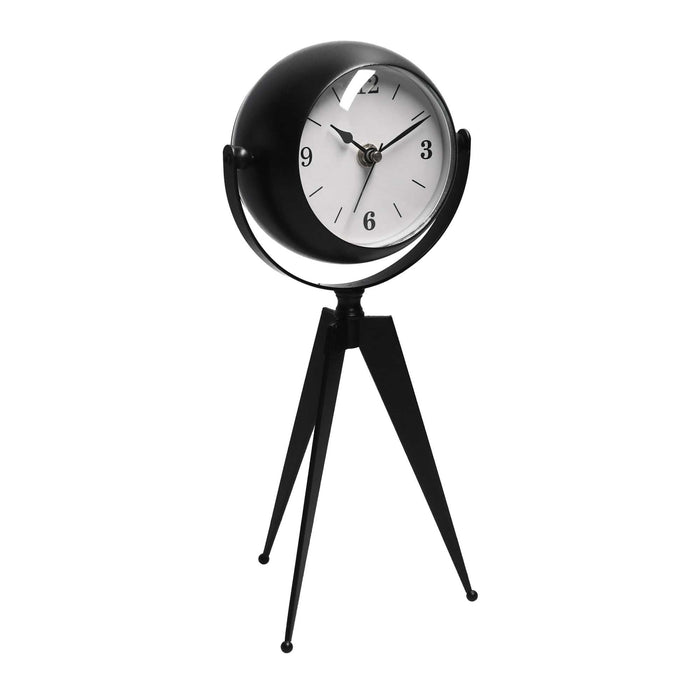 Orologio da Tavolo 14x11xh30 cm in Metallo Nero