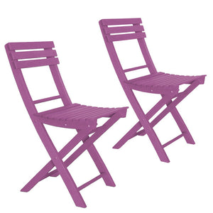 Set 2 Sedie Pieghevoli in Legno Basic Fucsia