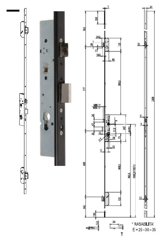 CISA SERRATURA 49526-35 INF. MULTITOP PRO X ALLUM.