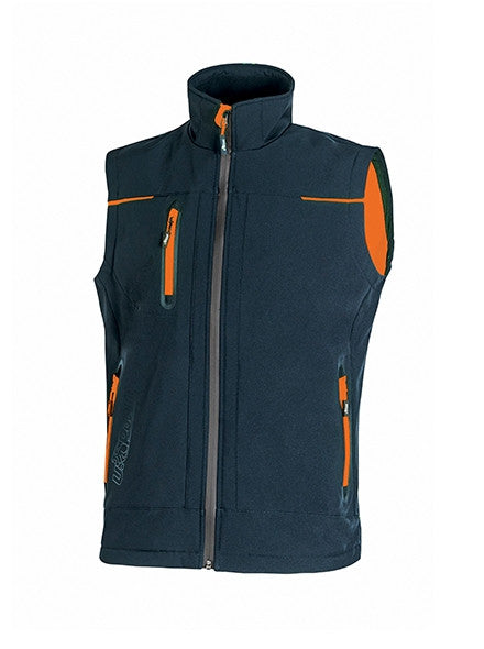 Universe-Gilet Tecnico Impermeabile, Antivento E Traspirante Deep Blue Orange Soft Shell-Fu188Db U-Power-Taglia M