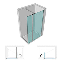 Parete doccia walk in basculante lorna l112f cristallo 8 millimetri 157-159 cm