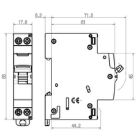 Interruttore magnetotermico 4 pezzi 1 polo + neutro curva c btdin rs fc881c *** ampere 10 ampere, confezione 1