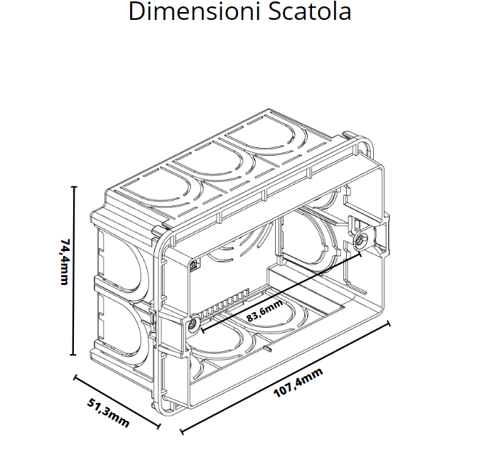 Scatola incasso portafrutti 15 pezzi 3 posti incasso compatibile magic blu