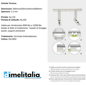 Kit staffa per condizionatore tubo rame 1/4 e 3/8 metri 5 per clima