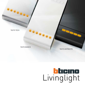 Bticino living light interruttore bipolare antracite l4002n con lampada led spia