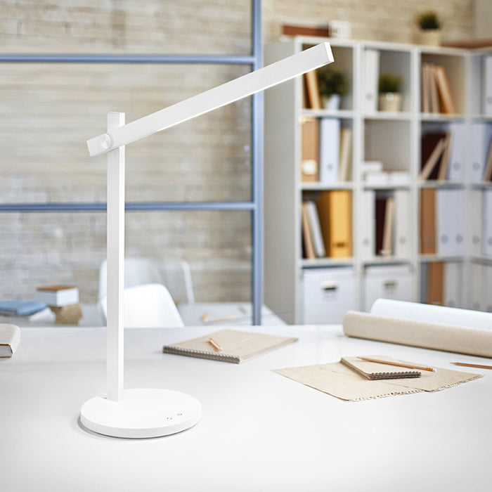 Lampada Da Scrivania Moderna Ruler Bianco Led