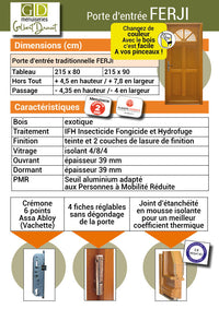 Porta d'ingresso "Ferji" 215X90 Spinta a destra