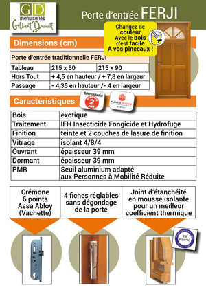Porta d'ingresso "Ferji" 215X90 Spinta a destra