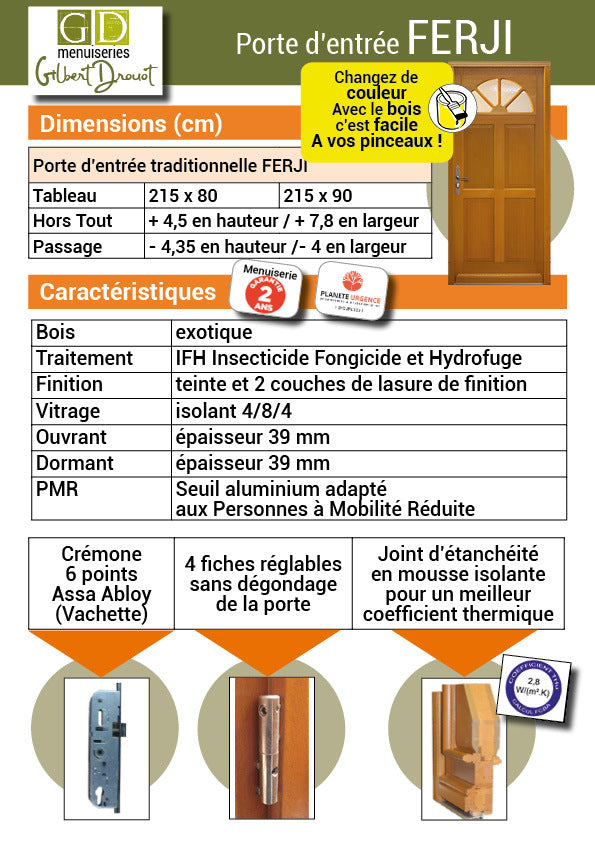 Porta d'ingresso "Ferji" 215X90 Spinta a destra