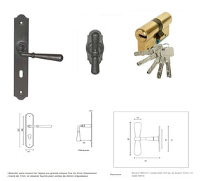 Porta d'ingresso Tiercee in legno smaltato Vauban H215 x L130 p.sinistra + Maniglia E Barile (rif 010403RFP) Tabella Dimensioni senza maniglia