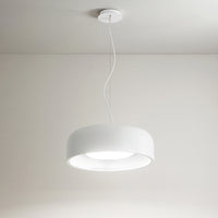 Lampadario In Metallo Moderno Pandora Bianco 1 Luce E27