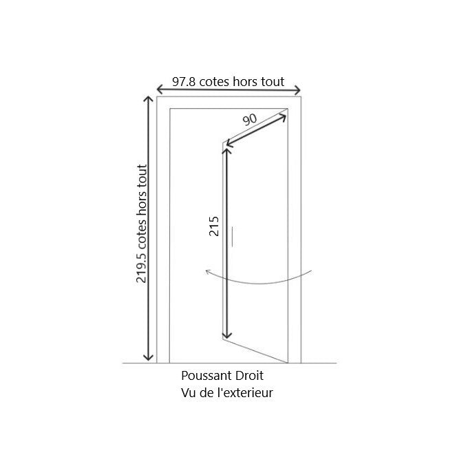 Exo Porta d'ingresso in legno 'Sandy' 215X90 Tavolo laterale destro senza maniglia