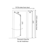 Porta d'ingresso Tiercee in legno smaltato Vauban H215 x L130 p.sinistra + Maniglia E Barile (rif 010403RFP) Tabella Dimensioni senza maniglia