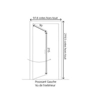 Porta d'ingresso in legno smaltato, Elsie, Verde RAL7002, H.215xl.90 p.sinistra + Maniglia E Barile (rif 010403FP) Dimensioni tavolo senza maniglia