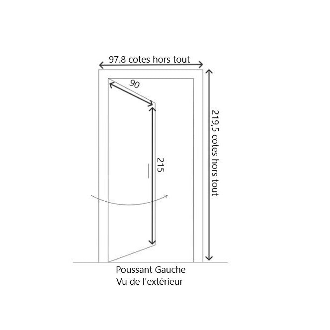 Anice Dimensioni porta 215 X 90 a sinistra a spinta (dimensioni tabella)