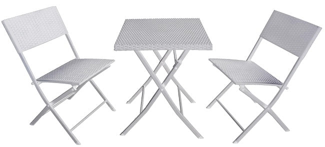 RATTAN ACCIAIO:SET FOLD WHITE PIEGHEVOLE3 PZ