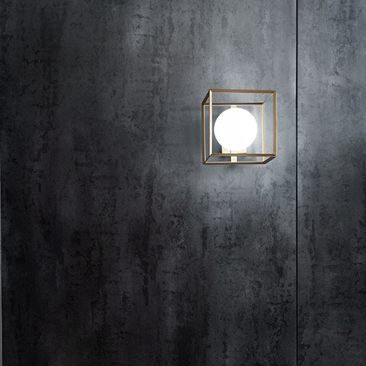 Applique In Metallo Industrial Cube Oro 1 Luce