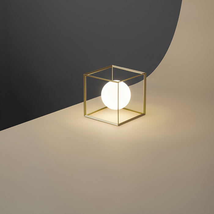 Lampada Da Scrivania In Metallo Industrial Cube Oro 1 Luce