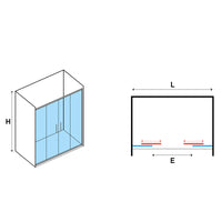 Porta Doccia Scorrevole 2 ante 180 cm in cristallo trasparente 6 mm